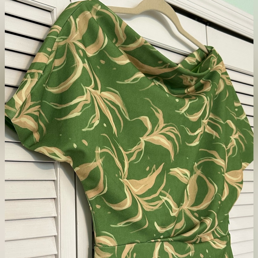 Alexia Admor Suri Draped One-Shoulder Minidress size small NWT green abstract - Picture 7 of 9
